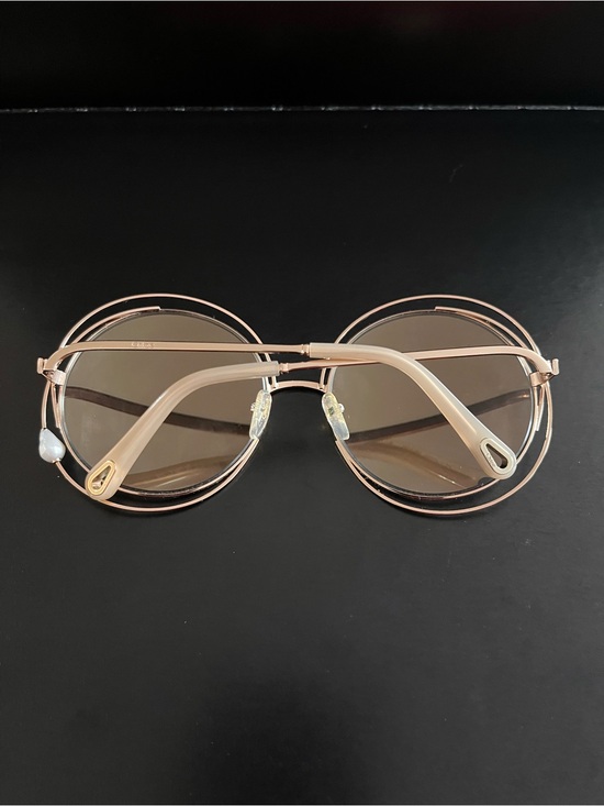 Chloé Carlina Pearl Rose Gold Round Sunglasses, One Size main image 7